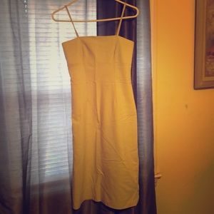 Classic beige calf length dress